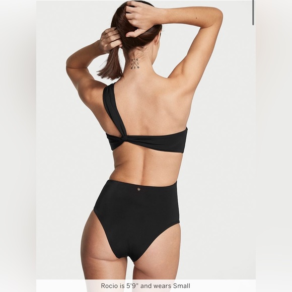 🆕 VICTORIA'S SECRET VS SWIM Twist Monokini One-Piece Swimsuit Medium Black - Picture 2 of 13